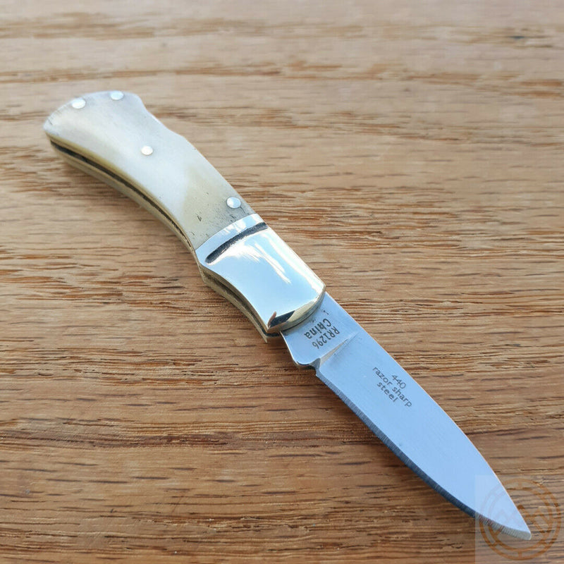 Rough Ryder Little Mustang Folding Knife 1.5" 440 Steel Blade White Bone Handle 1296 -Rough Ryder - Survivor Hand Precision Knives & Outdoor Gear Store