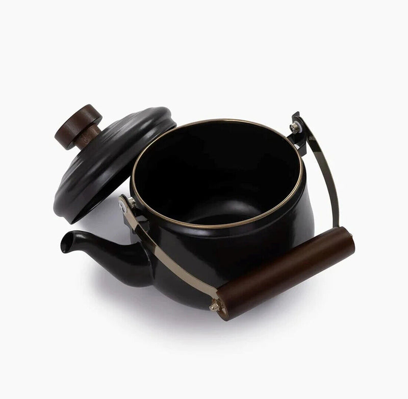 Barebones Living Enamel Teapot Hand-Finished Stainless Trim/Steel Core/Walnut Accents RE348 -Barebones Living - Survivor Hand Precision Knives & Outdoor Gear Store