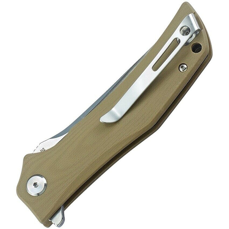 Bestech Knives Scimitar Liner Folding Knife 3.75" D2 Tool Steel Blade Tan G10 Handle G05C1 -Bestech Knives - Survivor Hand Precision Knives & Outdoor Gear Store