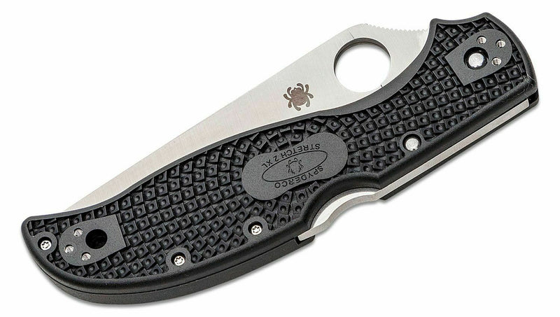 Spyderco Stretch 2 Xl Folding Knife 3.92" Serrated VG10 Steel Blade Black FRN Handle 258SBK -Spyderco - Survivor Hand Precision Knives & Outdoor Gear Store