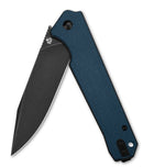 QSP Knife Mamba Linerlock Folding Knife 3.5" D2 Tool Steel Blade Blue Micarta Handle 111H2 -QSP Knife - Survivor Hand Precision Knives & Outdoor Gear Store