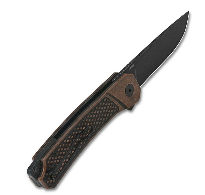 QSP Knife Osprey Linerlock Folding Knife 3.25" 14C28N Steel Blade Copper Handle 139E2 -QSP Knife - Survivor Hand Precision Knives & Outdoor Gear Store