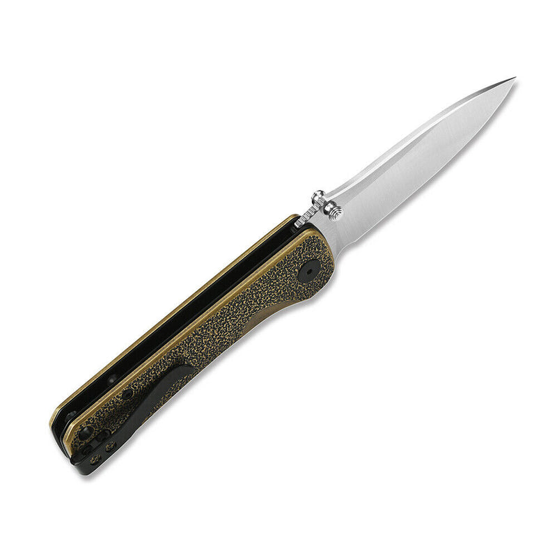 QSP Knife Hawk Linerlock Folding Knife 3.25" 14C28N Steel Blade Brass Handle 131K -QSP Knife - Survivor Hand Precision Knives & Outdoor Gear Store