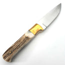 Frost Cutlery Fixed Knife 3.75" Satin Finish Stainless Steel Blade Deer Stag Handle WT057 -Frost Cutlery - Survivor Hand Precision Knives & Outdoor Gear Store