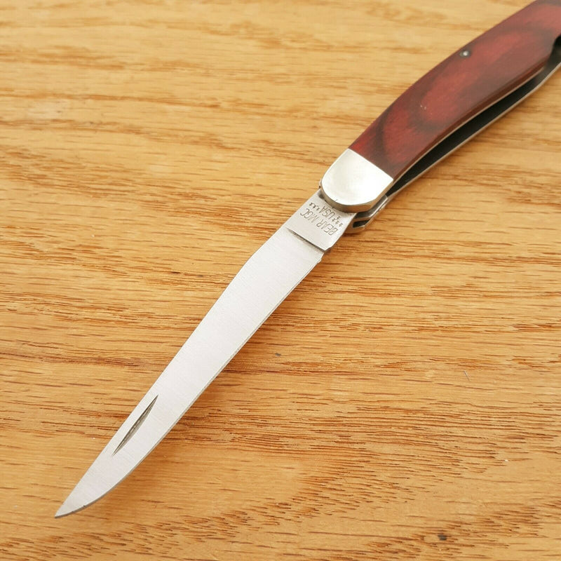 Bear & Son Large Muskrat Pocket Knife Stainless Steel Twin Clip Blades Rosewood Handle 2247R -Bear & Son - Survivor Hand Precision Knives & Outdoor Gear Store