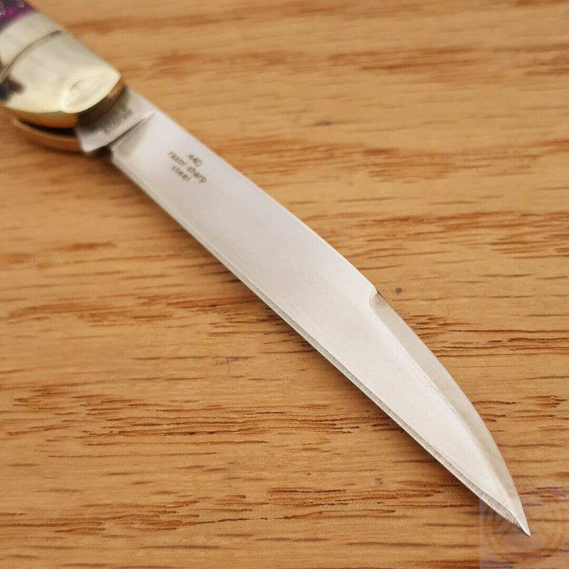 Rough Ryder Sparkle Folding Knife Stainless Steel Blade Purple Glitter Acrylic Handle 2019 -Rough Ryder - Survivor Hand Precision Knives & Outdoor Gear Store