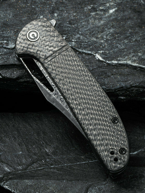 Civivi Ortis Folding Knife 3.25" Damascus Steel Blade Black Carbon Fiber Handle -Civivi - Survivor Hand Precision Knives & Outdoor Gear Store