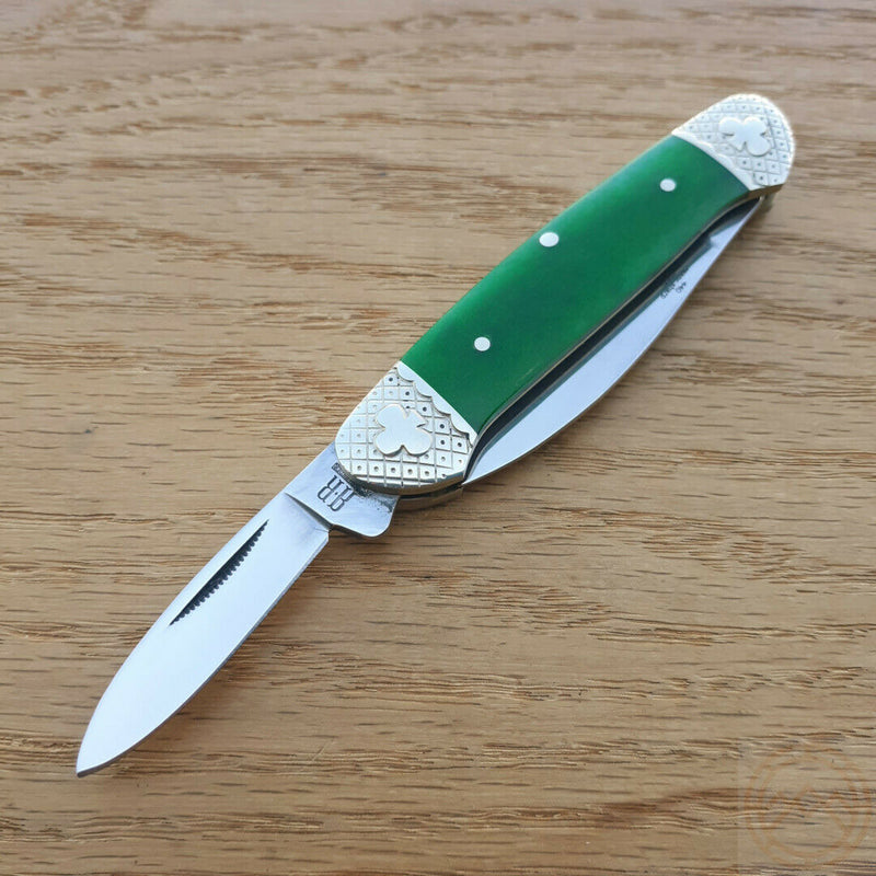 Rough Ryder Canoe Pocket Knife Stainless Steel Blades Green Smooth Bone Handle 1062 -Rough Ryder - Survivor Hand Precision Knives & Outdoor Gear Store