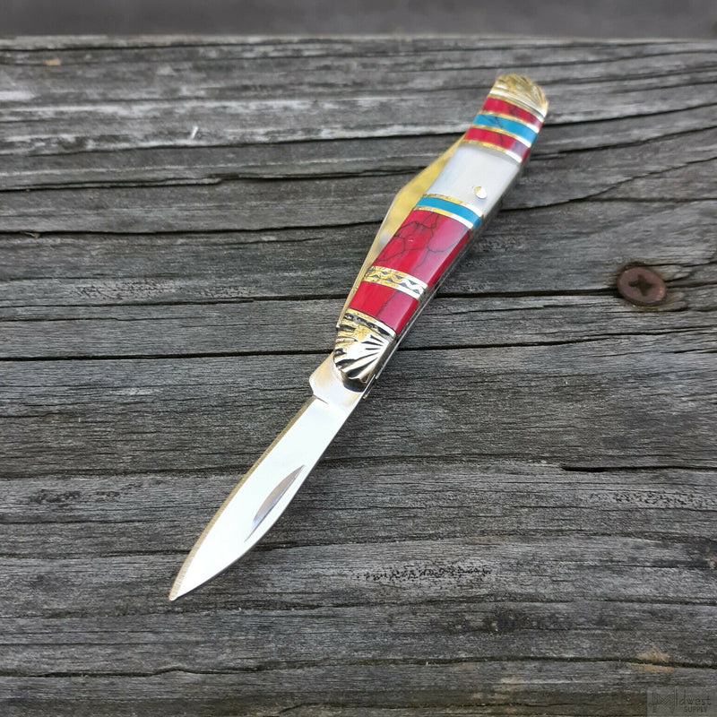 Frost Cutlery Peanut Pocket Knife Stainless Steel Blades Mother Of Pearl Handle HS107RBW -Frost Cutlery - Survivor Hand Precision Knives & Outdoor Gear Store