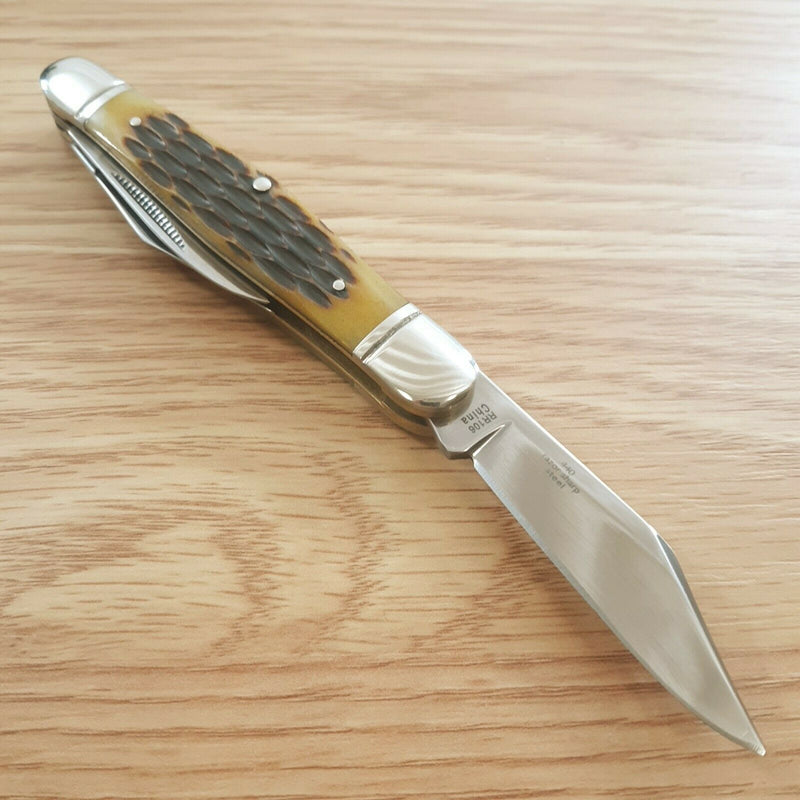 Rough Ryder Whittler Pocket Knife Stainless Steel Blades Amber Jigged Bone Handle 106 -Rough Ryder - Survivor Hand Precision Knives & Outdoor Gear Store