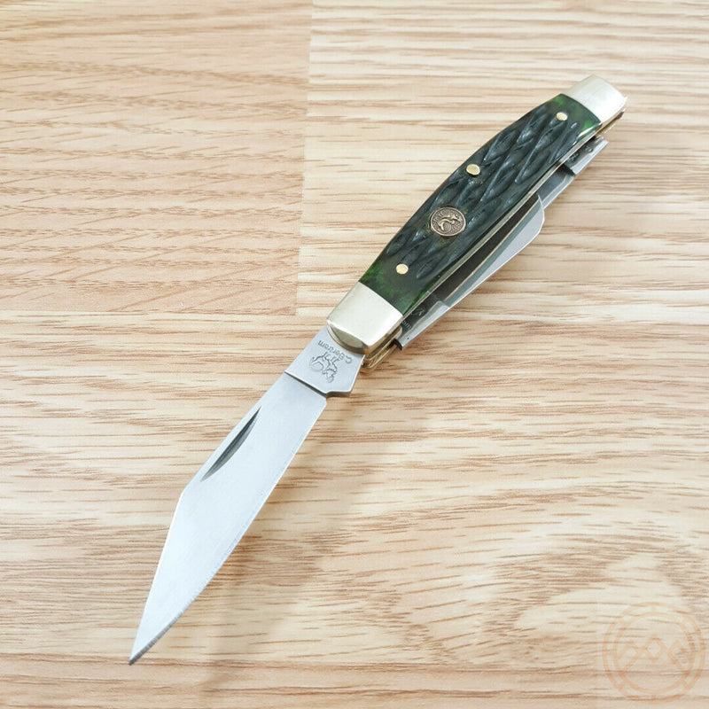 Hen & Rooster Stockman Pocket Knife Stainless Steel Blades Green Jigged Bone Handle 333AGB -Hen & Rooster - Survivor Hand Precision Knives & Outdoor Gear Store