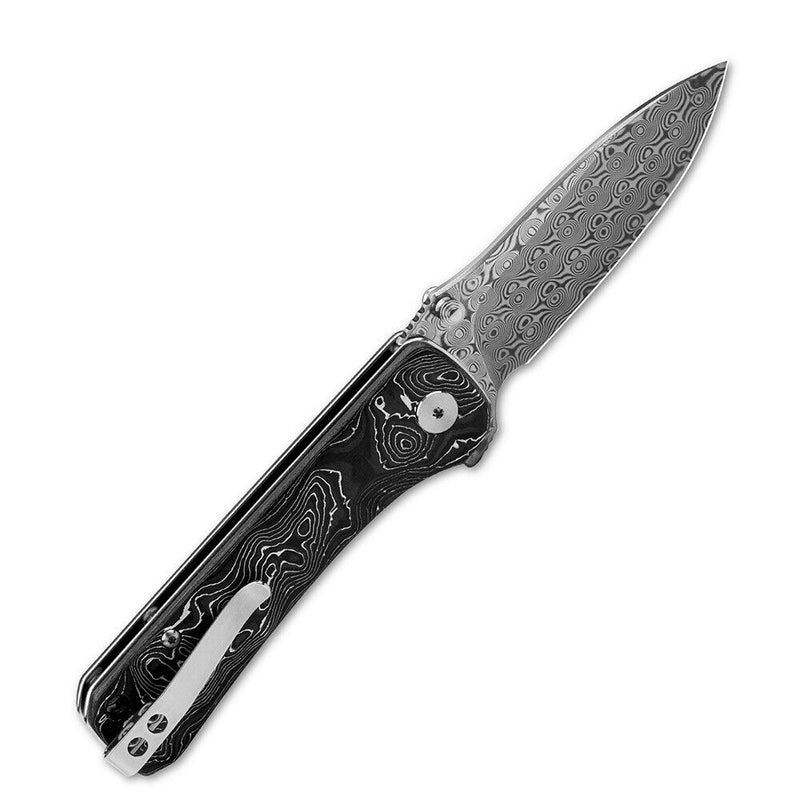 QSP Knife Folding Knife 3.25" Damascus Steel Blade Aluminium / Carbon Fiber Handle 131Q -QSP Knife - Survivor Hand Precision Knives & Outdoor Gear Store