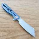 Artisan Cutlery Tomahawk Folding Knife 3" Bohler M390 Steel Blade Blue Titanium Handle 1815GSBUM -Artisan Cutlery - Survivor Hand Precision Knives & Outdoor Gear Store