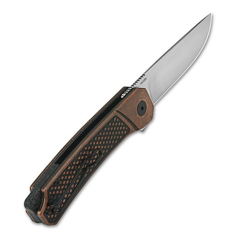 QSP Knife Osprey Linerlock Folding Knife 3.25" 14C28N Steel Blade Copper Handle 139E1 -QSP Knife - Survivor Hand Precision Knives & Outdoor Gear Store