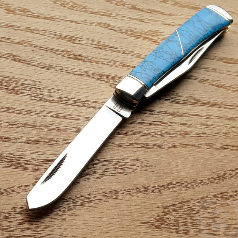 Rough Ryder Trapper Pocket Knife 440A Steel Blade Imitation Turquoise Handle 1371 -Rough Ryder - Survivor Hand Precision Knives & Outdoor Gear Store