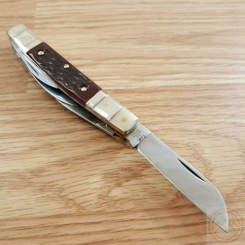 Hen & Rooster Congress Pocket Knife Carbon Steel Blades Brown Pick Bone Handle 324CBRPB -Hen & Rooster - Survivor Hand Precision Knives & Outdoor Gear Store