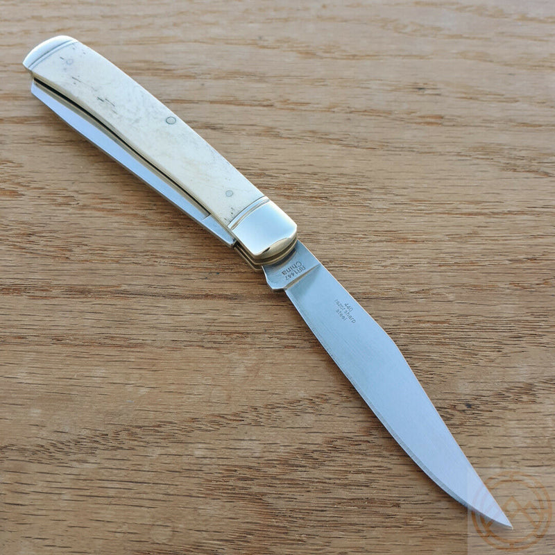 Rough Ryder Minute Man Trapper Pocket Knife Stainless Steel Blades White Bone Handle 1447 -Rough Ryder - Survivor Hand Precision Knives & Outdoor Gear Store