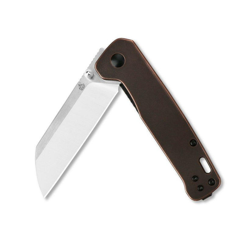 QSP Knife Penguin Linerlock Folding Knife 3" D2 Tool Steel Blade Copper Handle 130K -QSP Knife - Survivor Hand Precision Knives & Outdoor Gear Store