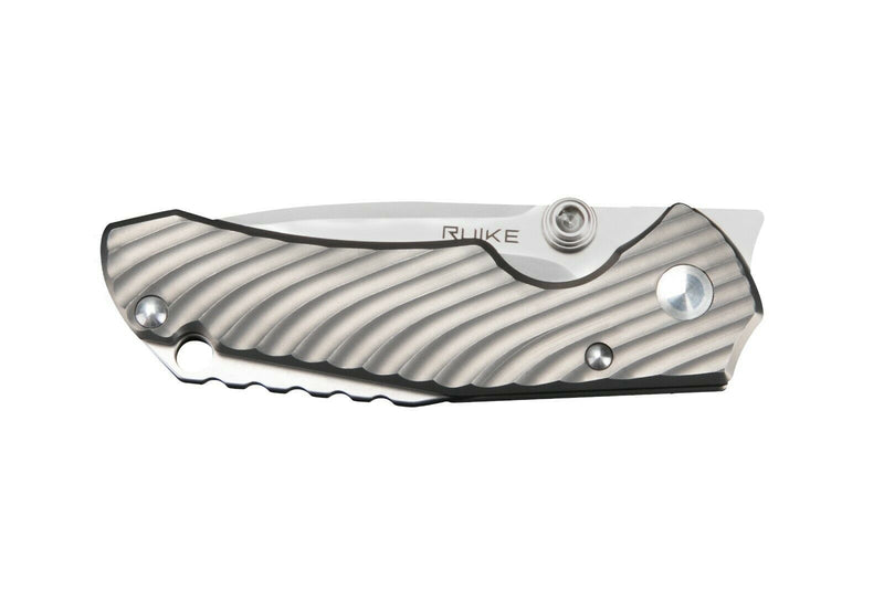 RUIKE M671-TZ Folding Knife 2.75" 154CM Steel Blade Gray Sculped Titanium Handle EM671TZ -RUIKE - Survivor Hand Precision Knives & Outdoor Gear Store