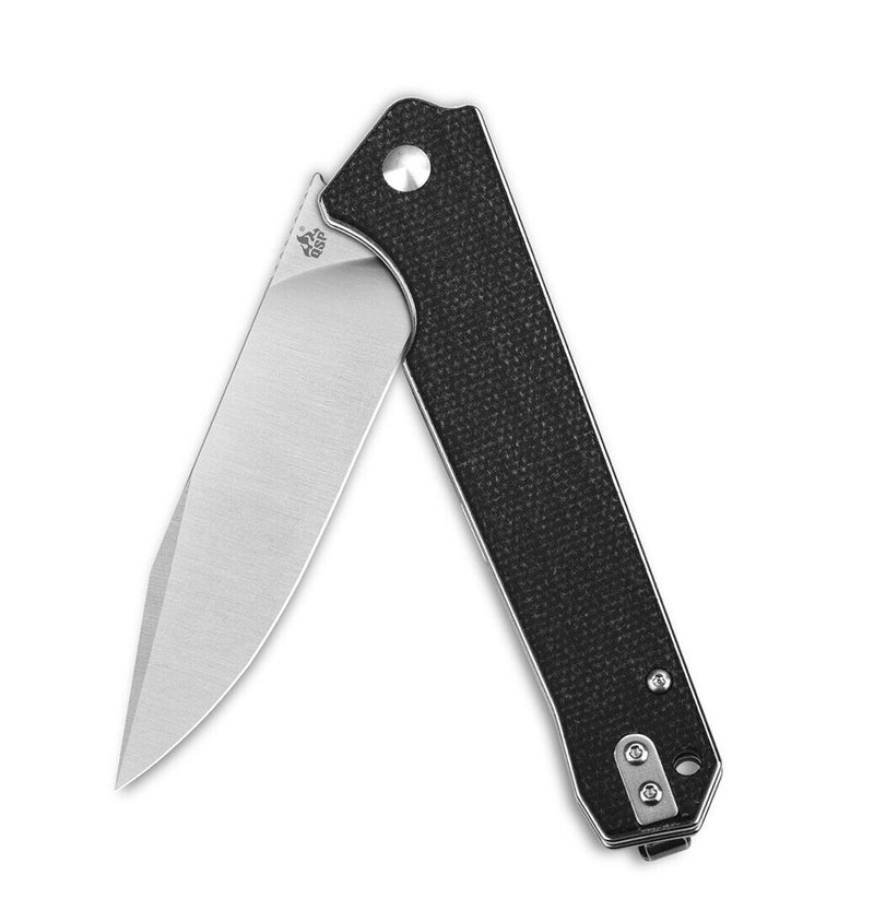 QSP Knife Mamba Linerlock Folding Knife 3.5" D2 Tool Steel Blade Black Micarta Handle 111G1 -QSP Knife - Survivor Hand Precision Knives & Outdoor Gear Store