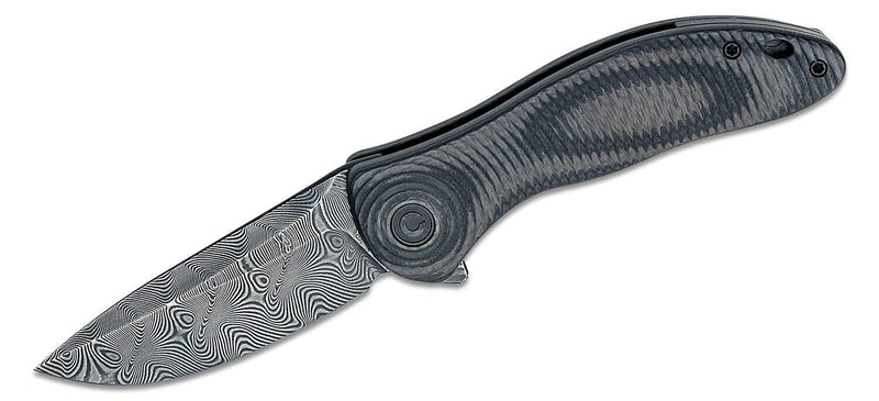 Civivi Synergy3 Linerlock Folding Knife 3.24" Damascus Steel Drop Point Blade Black G10/Twill Carbon Fiber Handle 0075DDS1 -Civivi - Survivor Hand Precision Knives & Outdoor Gear Store