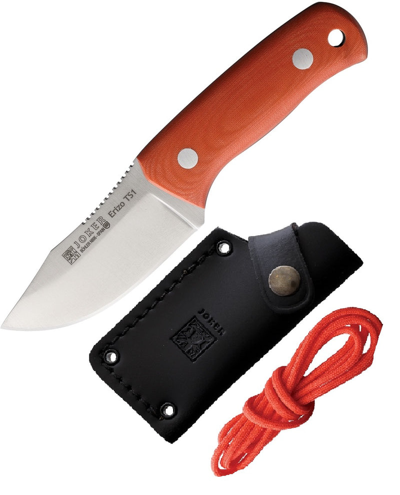 Joker Erizo TS1 Fixed Knife 3" Bohler N695 Steel Full Tang Blade Orange Micarta Handle CN81 -Joker - Survivor Hand Precision Knives & Outdoor Gear Store