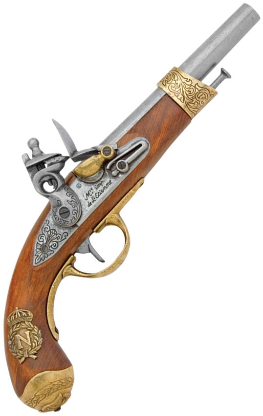 Denix Napoleons Flintlock Pistol Non-Firing Replica Wood Stock Simulated Brass Pommel 1063 -Denix - Survivor Hand Precision Knives & Outdoor Gear Store