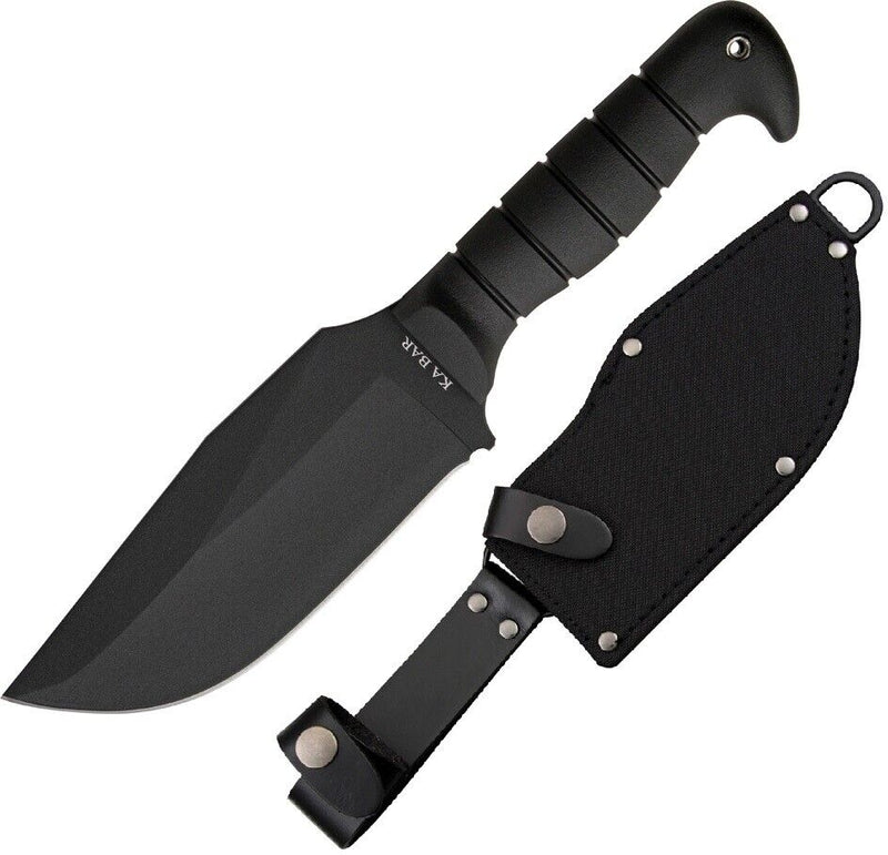 KA-BAR Heavy-Duty Fixed Knife 6.5" 1085 Steel Blade Grooved / Black Rubber Handle 1278 -Ka-Bar - Survivor Hand Precision Knives & Outdoor Gear Store