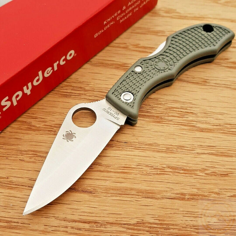 Spyderco Ladybug 3 Lockback Folding Knife 1.88" VG-10 Steel Blade Green FRN Handle LFGP3 -Spyderco - Survivor Hand Precision Knives & Outdoor Gear Store