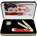 Case XX Mercury Dime Gift Set Pocket Knife Stainless Steel Blades Red Jigged Bone MDRPB -Case Cutlery - Survivor Hand Precision Knives & Outdoor Gear Store