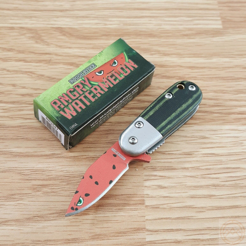 Rough Ryder Angry Watermelon A/O Folding Knife 1.38" Stainless Steel Blade G10 Handle 2547 -Rough Ryder - Survivor Hand Precision Knives & Outdoor Gear Store