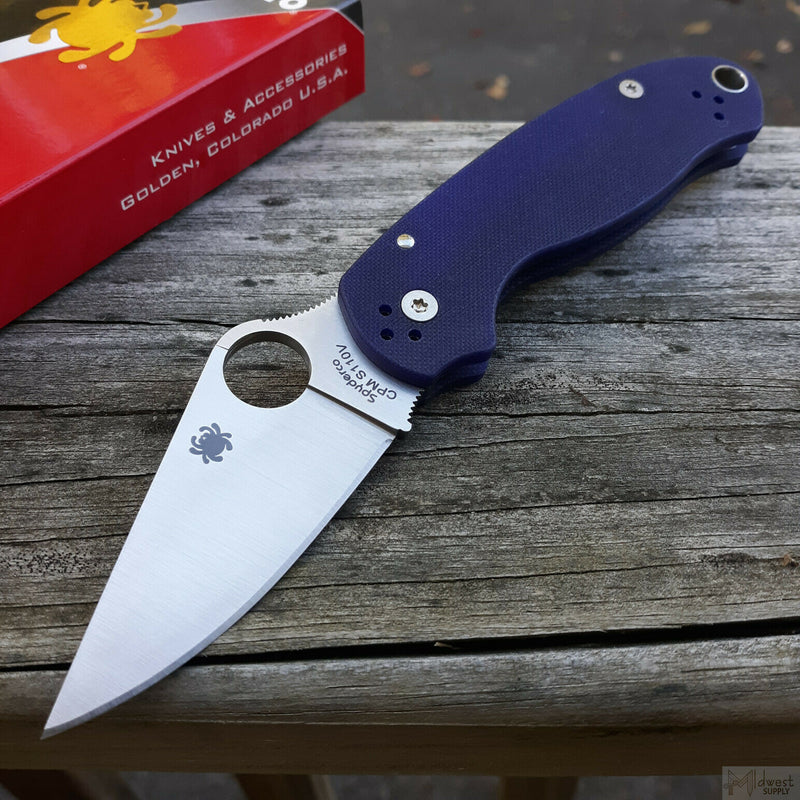 Spyderco Para 3 Folding Knife CPM S110V Steel Blade Blue G10 Handle Paramilitary C223GPDBL -Spyderco - Survivor Hand Precision Knives & Outdoor Gear Store