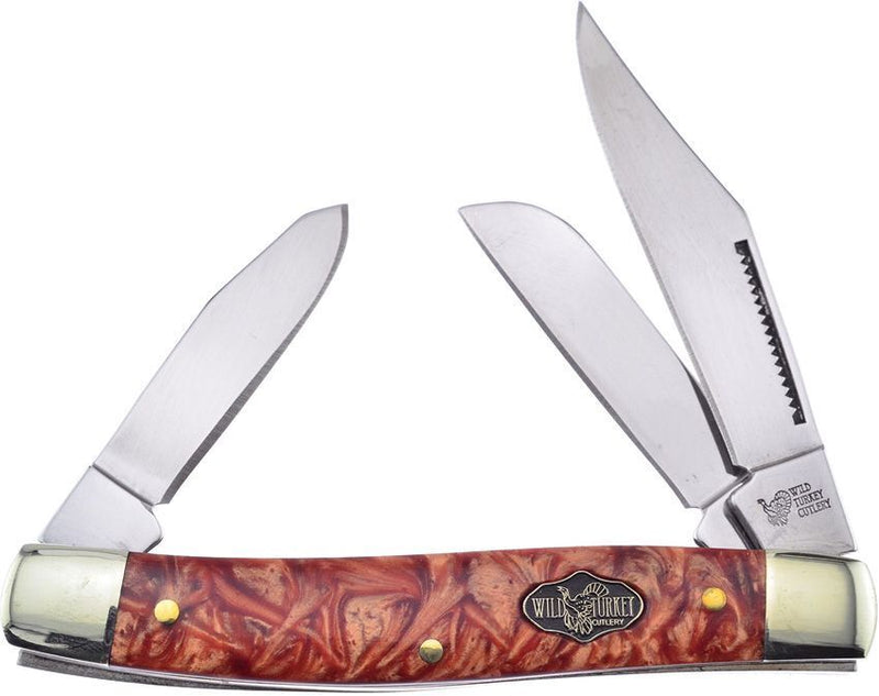 Frost Cutlery Stockman Pocket Knife Stainless Steel Blades Whiskey Resin Handle TC504WR -Frost Cutlery - Survivor Hand Precision Knives & Outdoor Gear Store