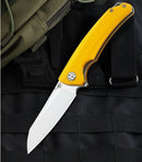 Bestech Knives TEXEL Folding Knife 3.25" D2 Tool Steel Blade Yellow G10 Handle G21C1 -Bestech Knives - Survivor Hand Precision Knives & Outdoor Gear Store
