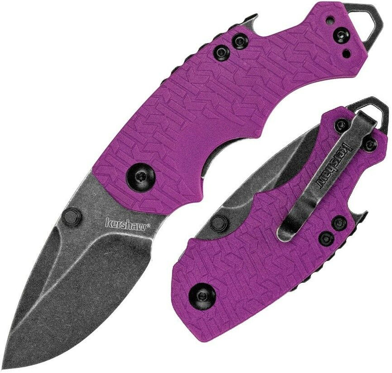 Kershaw Shuffle Folding Knife 2.38" 8Cr13MoV Stainless Blade Purple GRN Handle 8700PURBW -Kershaw - Survivor Hand Precision Knives & Outdoor Gear Store