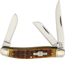 Rough Rider Stockman Pocket Knife Stainless Steel Blades Amber Jigged Bone Handle 438 -Rough Ryder - Survivor Hand Precision Knives & Outdoor Gear Store