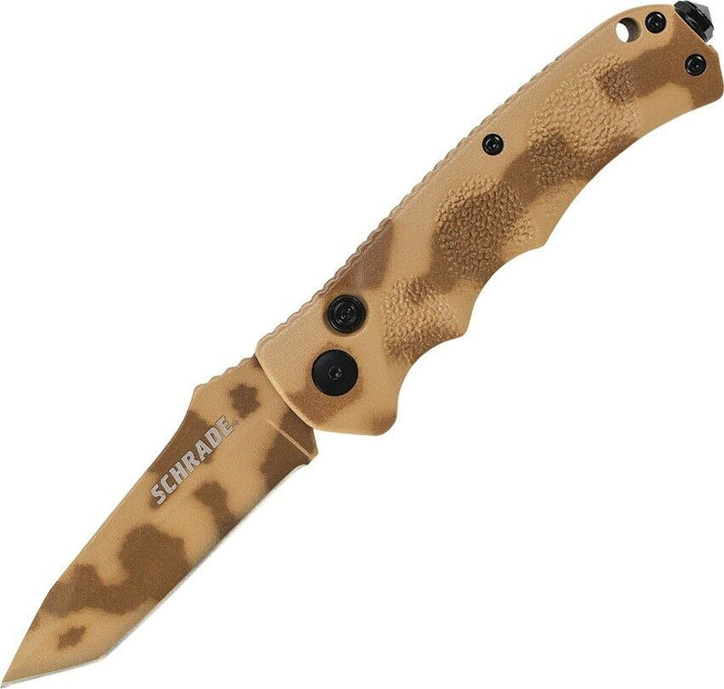 Schrade Camo Folding Knife 3.25" 4116 Steel Tanto Blade Aluminum Handle 60DT -Schrade - Survivor Hand Precision Knives & Outdoor Gear Store