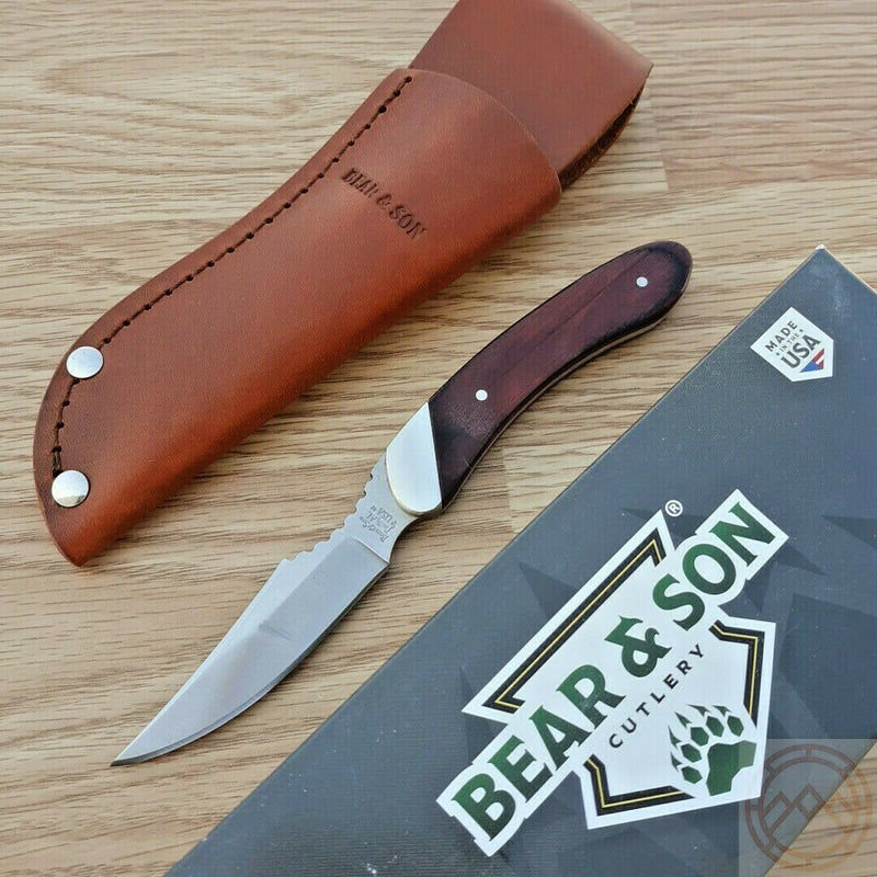 Bear & Son Caper Fixed Knife 2.5" 440 Steel Clip Point Blade Rosewood Handle 2009R -Bear & Son - Survivor Hand Precision Knives & Outdoor Gear Store