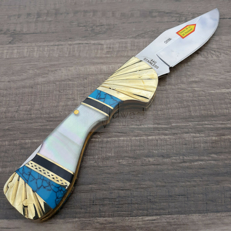 Frost Cutlery Choctaw Folding Knife 2.75" Stainless Blade Mother Of Pearl Handle HS105BBW -Frost Cutlery - Survivor Hand Precision Knives & Outdoor Gear Store