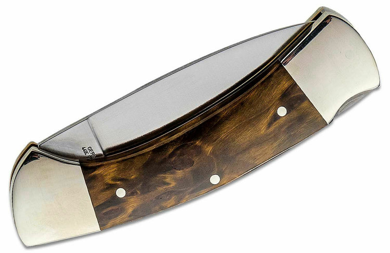 Boker 3000 Lockback Folding Knife 3.31" 440C Steel Blade Curly Birch Wood Handle 117100 -Boker - Survivor Hand Precision Knives & Outdoor Gear Store