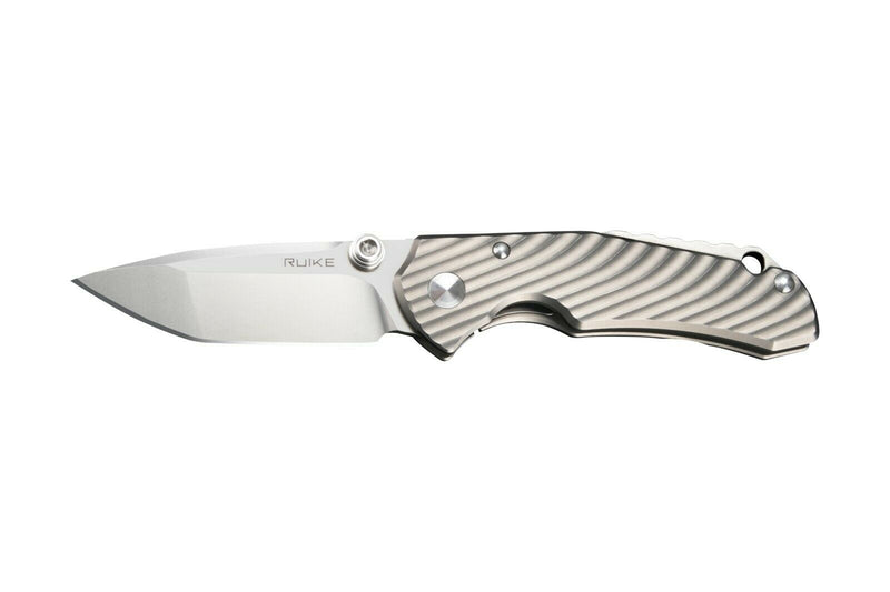 RUIKE M671-TZ Folding Knife 2.75" 154CM Steel Blade Gray Sculped Titanium Handle EM671TZ -RUIKE - Survivor Hand Precision Knives & Outdoor Gear Store