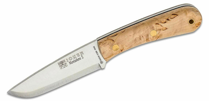 Joker Montanero Fixed Knife 4.5" 14C28N Sandvik Steel Full Tang Blade Curly Birch Handle RCL135 -Joker - Survivor Hand Precision Knives & Outdoor Gear Store