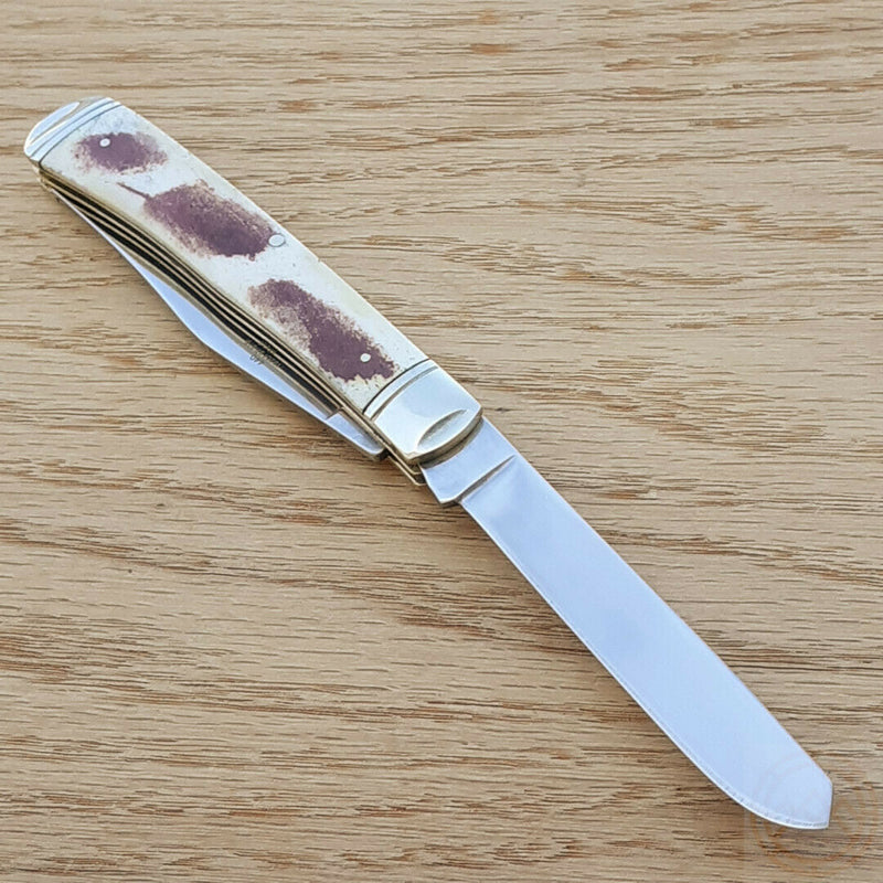 Rough Ryder Trapper Pocket Knife Stainless Steel Clip/Spey Blades Brown Bone Handle 1406 -Rough Ryder - Survivor Hand Precision Knives & Outdoor Gear Store