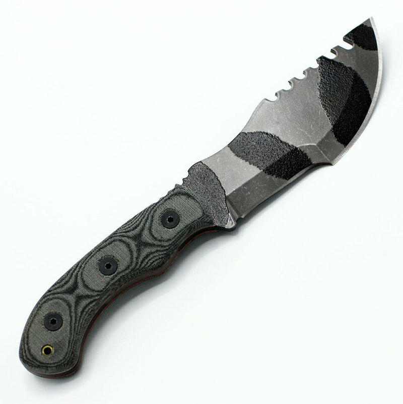 TOPS Mini Tom Fixed Knife 3.5" 1095HC Steel Full Blade Black Canvas Micarta Handle TBT040CAMO -TOPS - Survivor Hand Precision Knives & Outdoor Gear Store