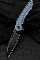 Bestech Knives WIBRA Folding Knife 3.5" Bohler M390 Steel Blade Blue Anodized Titanium Handle KT2001C -Bestech Knives - Survivor Hand Precision Knives & Outdoor Gear Store