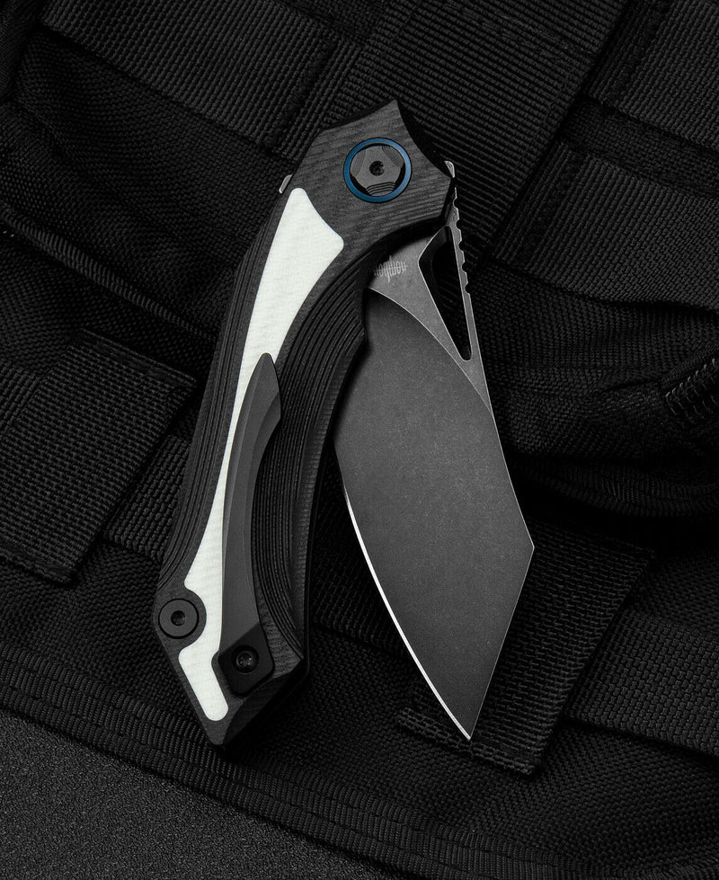 Bestech Knives Kasta Liner Folding Knife 3.5" 154CM Steel Blade Black And White G10 Handle KG45D -Bestech Knives - Survivor Hand Precision Knives & Outdoor Gear Store