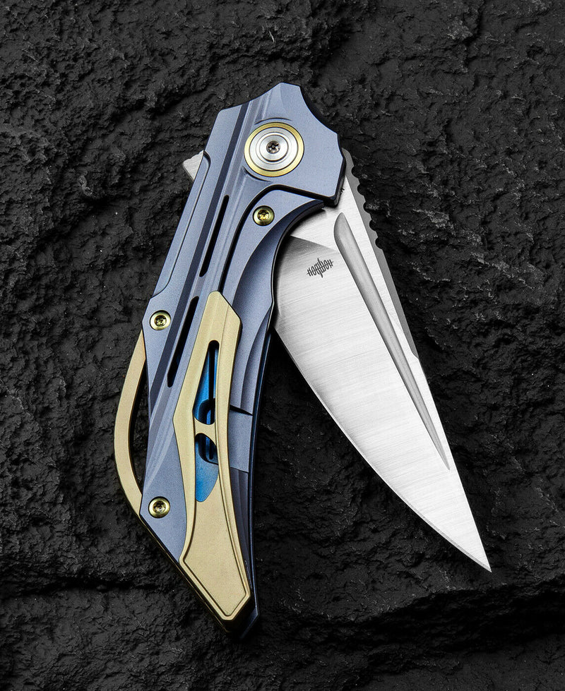 Bestech Knives Vigil Folding Knife 3.25" Bohler M390 Steel Blade Blue Titanium Handle T2201B -Bestech Knives - Survivor Hand Precision Knives & Outdoor Gear Store