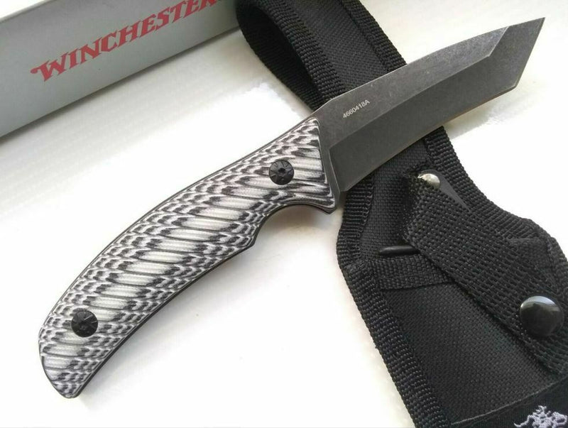 Winchester Silvertip Fixed Knife 3.75" Stainless Steel Full Blade Black/Gray Micarta Handle 1515 -Winchester - Survivor Hand Precision Knives & Outdoor Gear Store