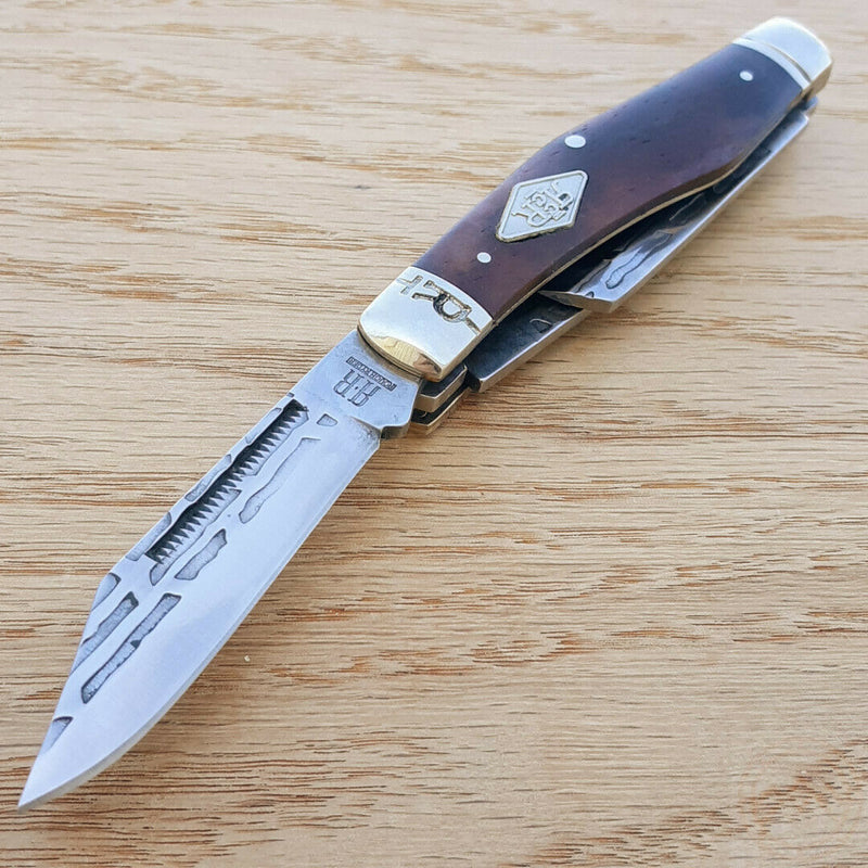 Rough Ryder Heavy Forge Pocket Knife Carbon Steel Blades Brown Smooth Bone Handle 1977 -Rough Ryder - Survivor Hand Precision Knives & Outdoor Gear Store