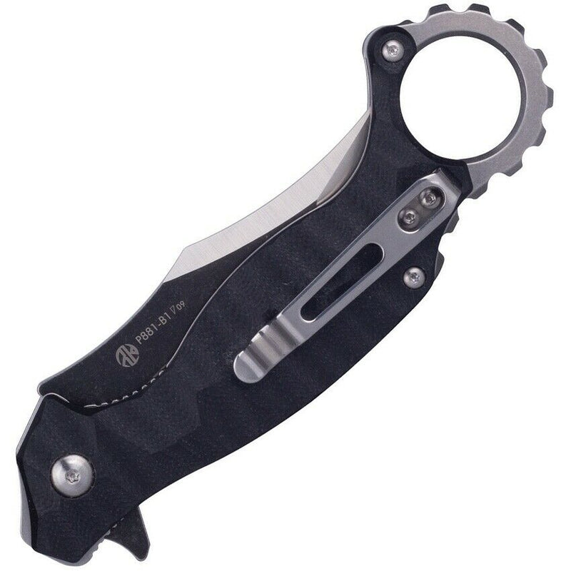 RUIKE P881 Linerlock Folding Knife 3" 14C28N Steel Blade Black Sculpted G10 Handle EP881B1 -RUIKE - Survivor Hand Precision Knives & Outdoor Gear Store